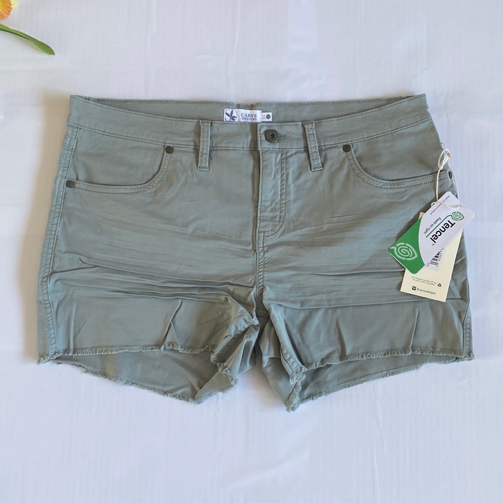 Carve Designs Sage Green Cutoff Jean Shorts
